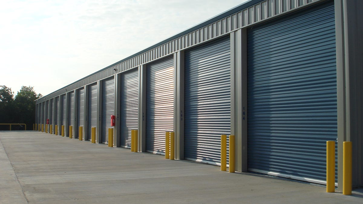 Row of outdoor storage units
